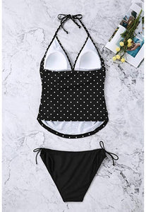957 seafanny Women's Maternity Polka Dot Print Tankinis Swimsuit