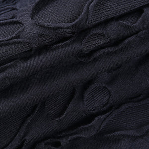 542 Helisopus Women's Gothic Black High Waist Long Sleeve Mini Dress