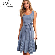Load image into Gallery viewer, 844 Nice-Forever Women&#39;s A-Line Sleeveless Plaid Swing Dresses