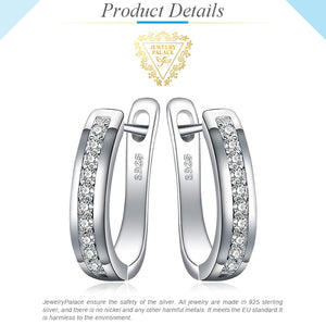 634 JPalace Cubic Zirconia Sterling Silver Hoop Earrings For Women Channel Eternity