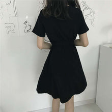 Load image into Gallery viewer, 709 LISM Women&#39;s Hepburn Style V-neck Short Sleeve A-Line Waist Slimming Dress