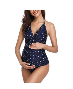 957 seafanny Women's Maternity Polka Dot Print Tankinis Swimsuit