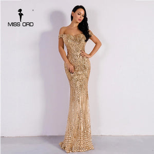 763 Miss Ord Women's Sequin Off Shoulder Elegant Evening Maxi Dress Colors