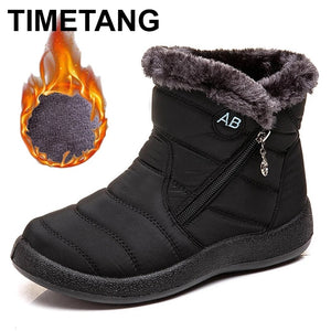 1055 TIMETANG Women's Waterproof Padded Fur Ankle Boots