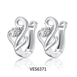 1227 XIYANIKE Women's 925 Sterling Silver CZ Prevent Allergy Small Hoop Earring