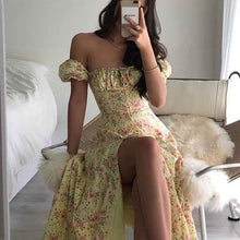 Load image into Gallery viewer, 798 MOSHU Women&#39;s Floral Print Dress Puff Short Sleeve Elegant Club Dress Plus