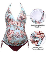 Load image into Gallery viewer, 958 seafanny Women&#39;s Maternity Tankini Halter Floral Print Swimsuit