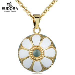 448 Eudora Original Enamel Craft Holy Flower Bell Ball Pregnancy Pendant Necklace