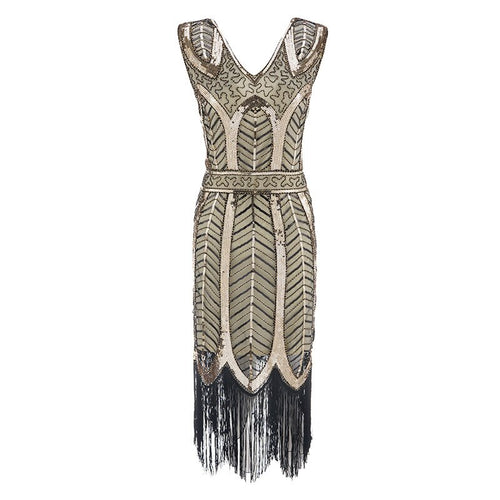 1096 Vila & Yomi 1920s Flapper Great Gatsby Charleston Sequin Tassels Dress Plus