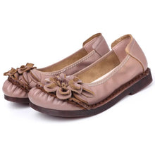 Load image into Gallery viewer, 1421 Handmade Women&#39;s Ballerina Leather Loafer Floral Shoes
