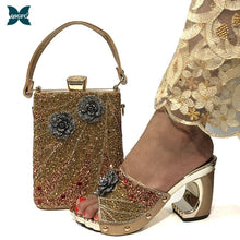 Load image into Gallery viewer, 908 QSGFC Women&#39;s Fashionable Appliques Italian Shoes and Bag Set