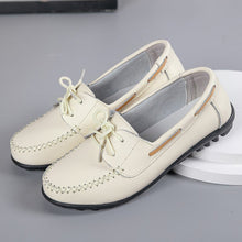 Load image into Gallery viewer, 523 Genuine Leather Nurses Flat Moccasins Breathable Lace-up Walking Shoes