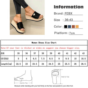 464 FEBX Women's Summer Platform Wedge PU Leather Slides Sandals