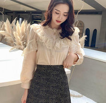 Load image into Gallery viewer, 1021 SURE XIAO STORY Elegant Ladies Long Sleeve Ruffle Lace Blouse Tops