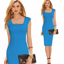 Load image into Gallery viewer, 1018 Summer Women&#39;s Sleeveless Square Collar Bodycon Pencil Dress