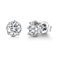Load image into Gallery viewer, 215 BAMOER Authentic 925 Sterling Silver Classic Clear Cubic Zircon Small Stud Earrings