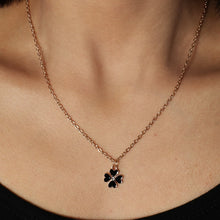 Load image into Gallery viewer, 1188 Women&#39;s Simple Style Black Color Enamel Clover Pendant Necklace