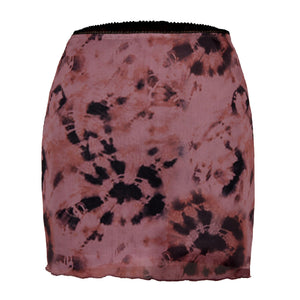895 Poberlagals Women's Vintage Style Printed High Waist Double Layered Mini Skirt