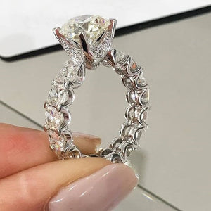 797 Moonso Real 925 Sterling Silver Princess Cut Cubic Zirconia Wedding Ring Set