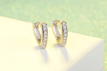 Load image into Gallery viewer, 178 Anen JerryCute V Infinity Love Heart Earrings 925 Sterling Silver Hoop Earrings
