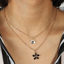 Load image into Gallery viewer, 1188 Women&#39;s Simple Style Black Color Enamel Clover Pendant Necklace