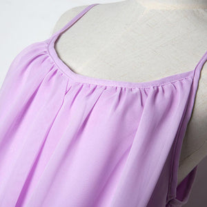 622 JIASHA Women's Chiffon Fluorescence Sleeveless Summer Breathable Dress Plus