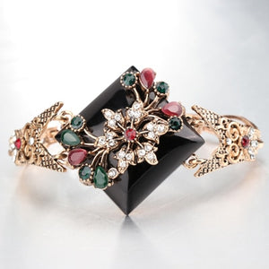 658 Kinel Green Women's Vintage Antique Style Gold Color Turkish Bracelets