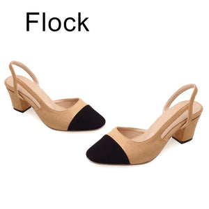 393 Diane Lockhart Women's Sling-back Low Heel Pumps Shoes Plus