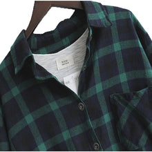 Load image into Gallery viewer, 1386 Women&#39;s Long Sleeve Loose Casual Plaid Shirt