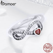 Load image into Gallery viewer, 209 BAMOER 100% 925 Sterling Silver Infinity Love Forever Heart CZ Ring