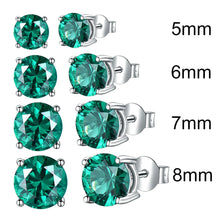 Load image into Gallery viewer, 1083 UMCHO Women&#39;s Solid 925 Sterling Silver Emerald Gemstone Stud Earrings
