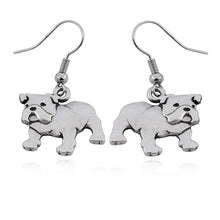Load image into Gallery viewer, 465 Fei Ye Paws Punk English Bulldog Dog Lover Charms Copper Drop Earrings