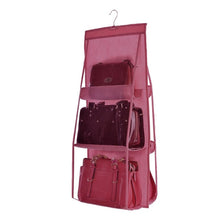 Load image into Gallery viewer, 196 Ashiline 6 Pocket Hanging Bag Organizer Wardrobe Transparent for Handbags