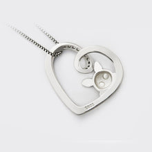 Load image into Gallery viewer, 1194 Women&#39;s Sterling Silver Cute Zodiac Pig Pendant Heart Necklace