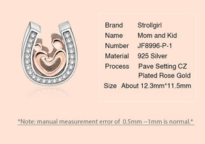 1011 Stroll Girl 925 Sterling Silver Horseshoe CZ Charms Bead Fit Original Pandora Bracelet