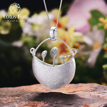 Load image into Gallery viewer, 727 Lotus Fun Real 925 Sterling Silver Handmade My Little Garden Pendant Fine Jewelry
