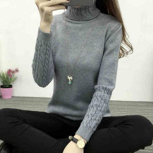 766 MLUOLANC Women's Turtleneck Knit Long Sleeve Pullover Cashmere Sweaters