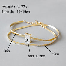 Load image into Gallery viewer, 731 Louleur 925 Sterling Silver High Quality AAAA CZ Double Layer Adjustable Bracelet