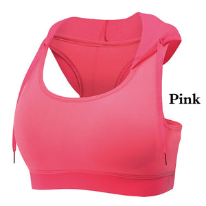 538 HEAL ORANGE Women's Yoga Breathable Quick Dry Padded Sports Bra With Hood