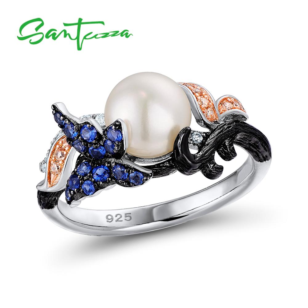 953 SANTUZZA Freshwater Pearl 925 Sterling Silver Cubic Zirconia Ring