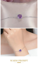 Load image into Gallery viewer, 310 CC Gemstone Natural Amethyst Gemstone Solid Silver White Gold Plated Bracelet
