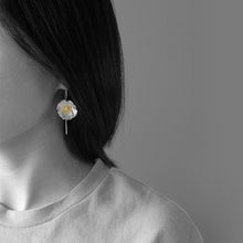 Load image into Gallery viewer, 726 Lotus Fun Real Sterling Silver 18K Gold Handmade Poppies Flower Dangle Earrings