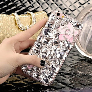 681 LaMaDiaa Bling Rhinestone Crystal Diamond Faux Crown Phone Case For iPhone