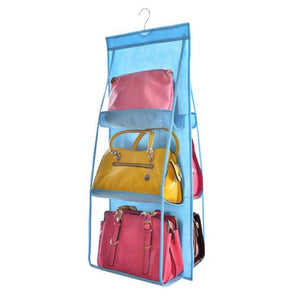 196 Ashiline 6 Pocket Hanging Bag Organizer Wardrobe Transparent for Handbags