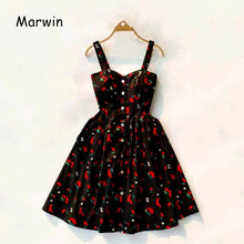 Load image into Gallery viewer, 747 Marwin Summer Women&#39;s Spaghetti Strap Print Floral Sleeveless Empire Dresses