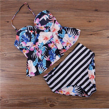 Load image into Gallery viewer, 1040 Tank Heart Ruffle Two Piece Tankini Swimsuit Plus