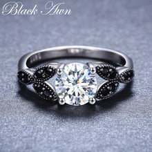 Load image into Gallery viewer, 1279 [BLACK AWN] 925 Sterling Silver Spinel Fine Jewelry Trendy Engagement Ring