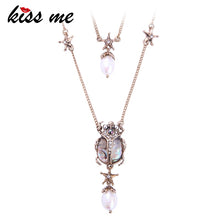 Load image into Gallery viewer, 660 KISS ME Crystal Resin Cultured Pearl Beetle Insect Pendant Necklace Double Layers
