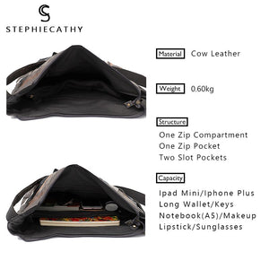 1007 Stephie Cathy Large Vintage Style Genuine Sheep Leather Patchwork Handbag