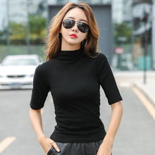Load image into Gallery viewer, 803 MRMT Women&#39;s Cotton Mid Sleeve Half High Turtleneck Collar Tops Plus